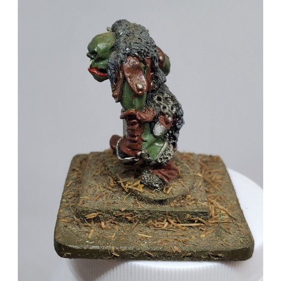 Rare Vintage Ogre Warrior With Spiked Axe On Stone Slate Shelf Sitter Home Décor - Picture 2 of 12